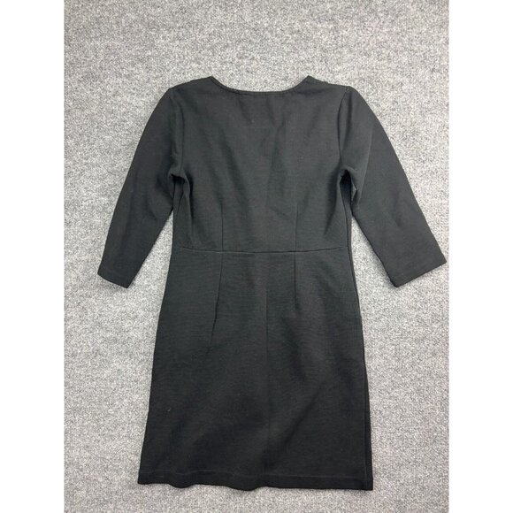 Boden Bronte Ottoman Dressochre Dress Women's 4P Black Short Sleeve Midi - Picture 8 of 8